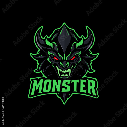 Venomous Dark Monster Mascot Logo