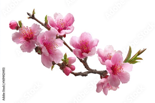 Peach blossom branch, delicate pink flowers