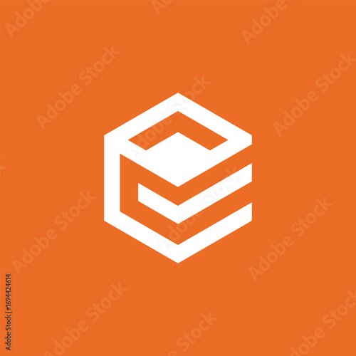 Geometric Hexagon Cube Logo Design Vector Template