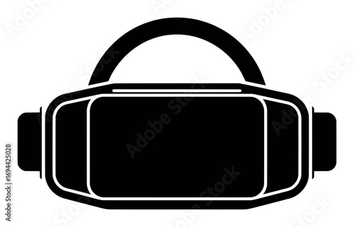 Black Silhouette Icon of a Virtual Reality Headset