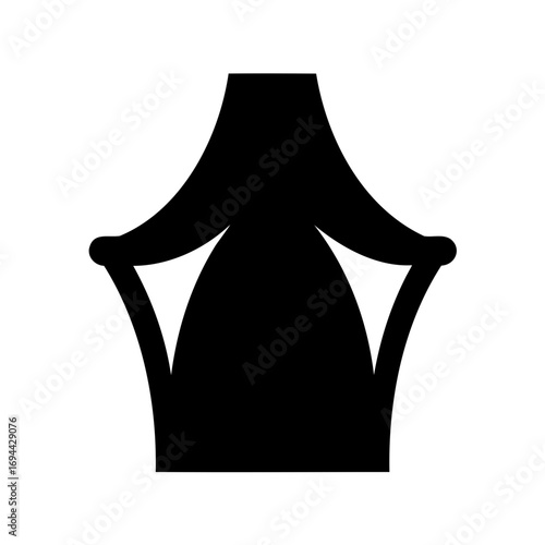A minimalist black crown design on a white background is striking