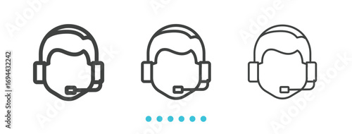 customer support icon. Thin line icon vector