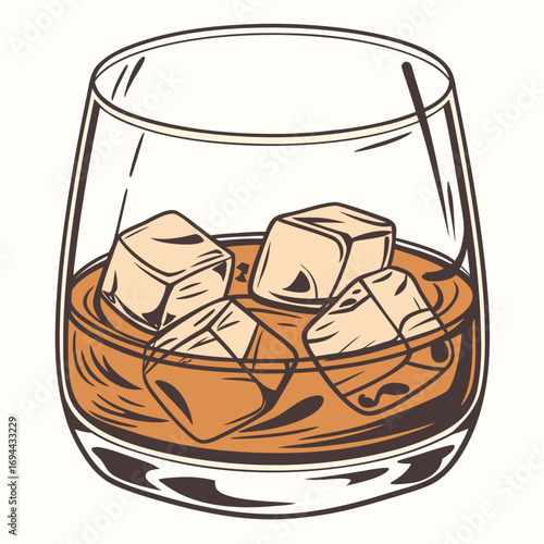Whiskey on the Rocks A Refreshing Illustration of a Classic Cocktail