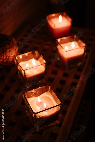 Cozy ambiance with glowing candles