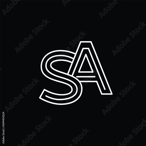 Initial letter SA logo design 
