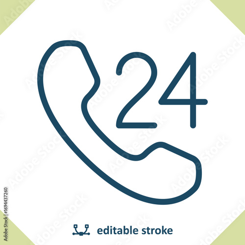 Call Center - 24 Hours Customer Support Icon