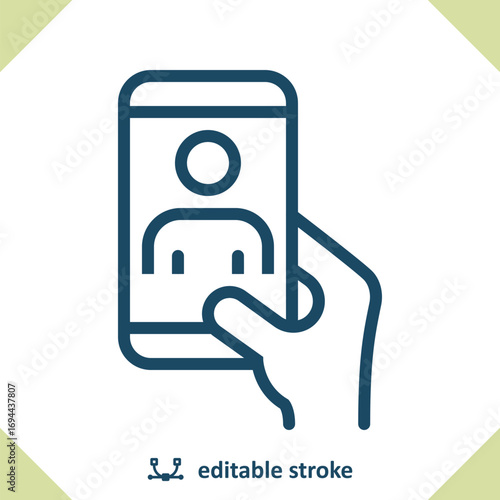 Hand Holding Smartphone - Video Call Icon