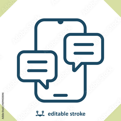 Smartphone with Chat Bubbles Icon