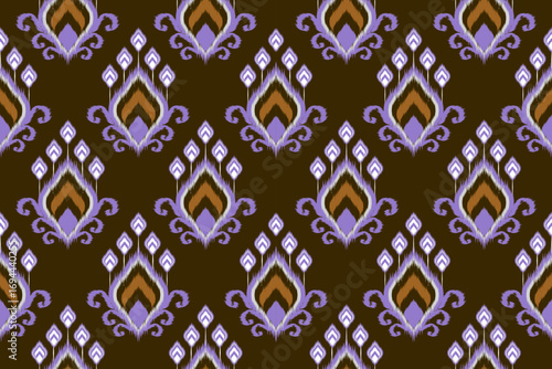 Traditional geometric abstract Ikat pattern seamless.