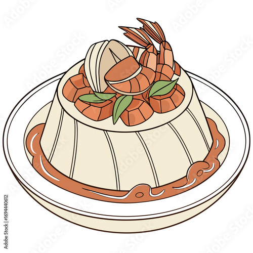 Delicious Seafood Flan Creamy Custard with Shrimp and Clams