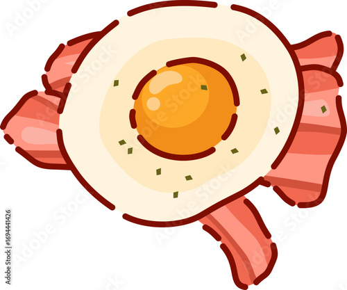 Illustration of a Ham and Egg