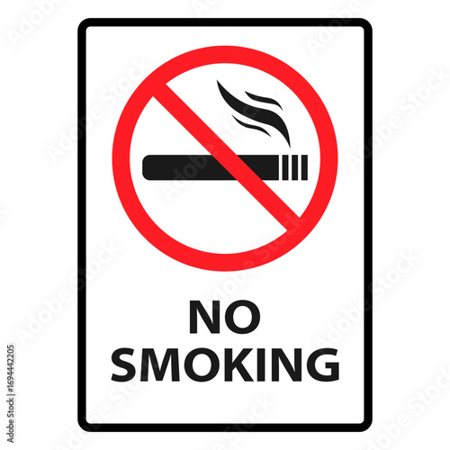 Vector image of a no smoking or no vaping sign. No smoking, prohibition symbols. No smoking zone, printable sign, red and green colors. Element for your design