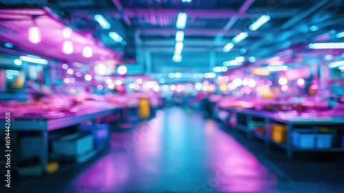 Wallpaper Mural Vibrant Market Scene with Blurry Lights Torontodigital.ca