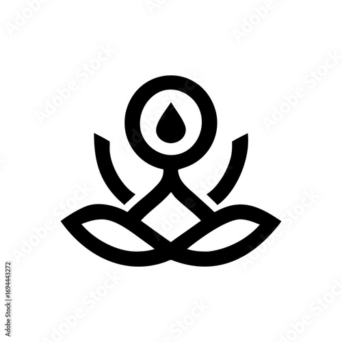 Creative abstract yoga figure logo design harmony wellness meditation spa concept