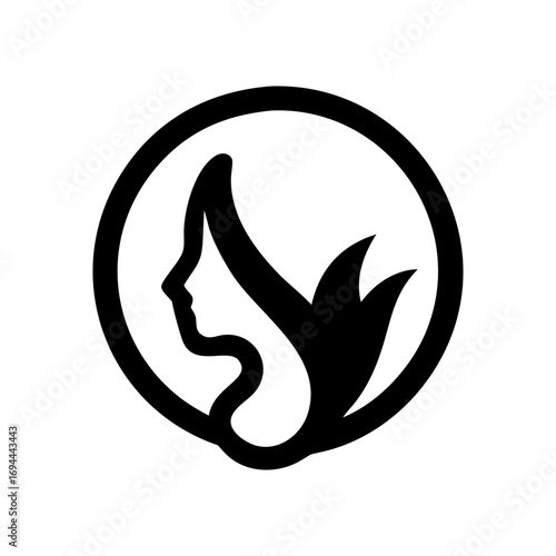 Elegant crowned goddess head logo design beauty salon luxury feminine vector art