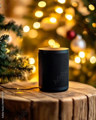 Music speaker with Christmas lights stylish festive holiday decoration