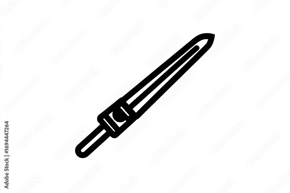 Simple line drawing of a sword. Simple line drawing of a sword.