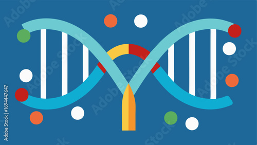 DNA Structure A stylized double helix of DNA with yl groups represented as small circles attached to specific sites on the strands highlighting the concept of ylation.