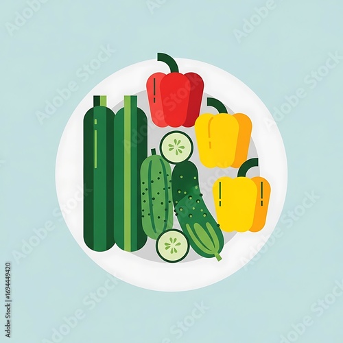 Fresh Vegetables on Plate. (12)