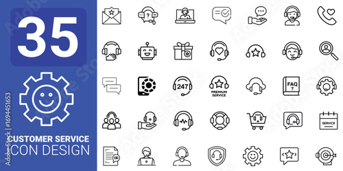 Modern customer service icon and graphics set