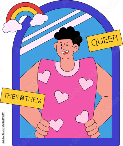 Colorful LGBTQIA+ Diversity and Pride Illustrations – Inclusive Activism, Queer Identity, Trans Visibility, and Love Wins Concept
