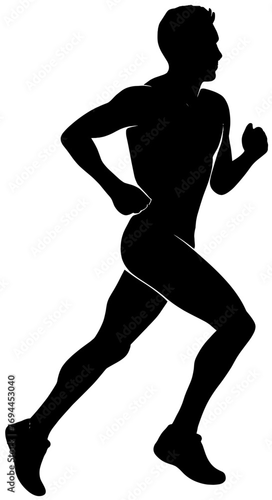 Obraz premium Silhouette of Man Running | Jogging Athlete Fitness Illustration