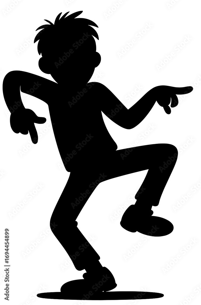 Naklejka premium TikTok Trend Dance Silhouette in Playful Pose