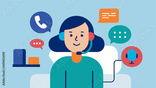 Crisis Support A caring professional providing support on a phone call showing visual cues for communication that are accessible to a hearingimpaired individual such as captions.