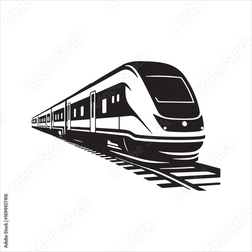  Modern high speed train vector illustration for transportation design ideas