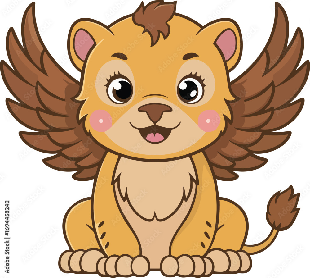 Obraz premium Cute Baby Dragon with Flame.