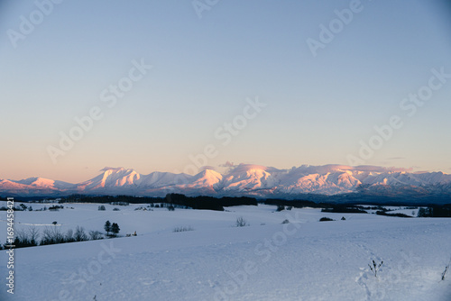 winter landscape with snow covered mountains