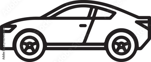 Classic black car vector illustration with a vintage retro design