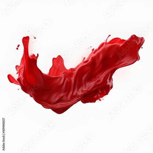 red paint splash isolated on white