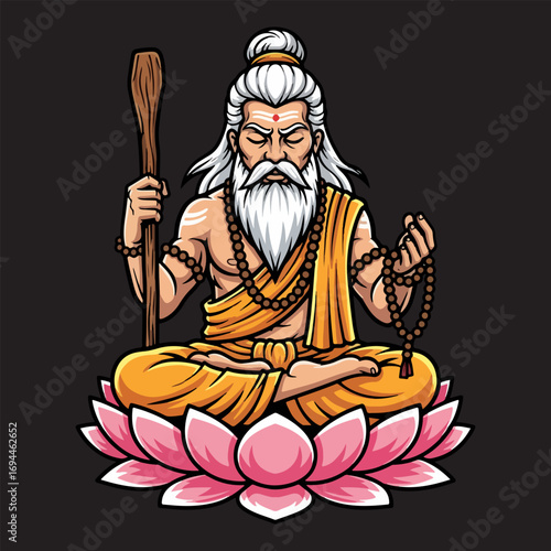 Illustration of the Hindu sage Rishi
