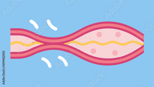 Elastin Fiber Illustration A closeup view of elastin fibers in the skin depicted as wavy lines connecting to skin cells highlighting their role in maintaining skin elasticity.