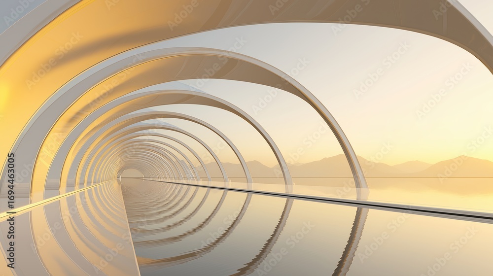 Fototapeta premium Futuristic Architectural Design with Soft Curves