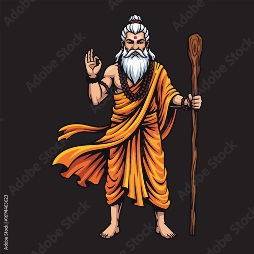 Illustration of the Hindu sage Rishi