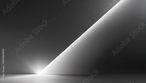 Modern Minimalist Studio with Dramatic Lighting something black