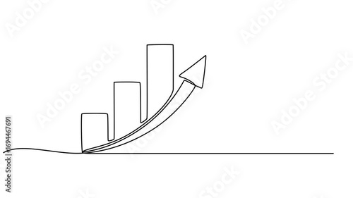 graph chat continuous one line drawing animation, Continuous Line Drawing of Graph Icon. Hand Drawn Symbol Vector Illustration, Continuous line drawing of clipboard. Growth graph icon business, bar