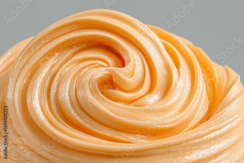 Viscous orange slime swirling, creating a mesmerizing spiral texture