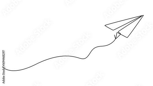 paper plane continuous one line drawing animation, Animated One continuous line drawing of paper plane signs. Minimal flying invite icon line art animation full-length video clip. The flying paper