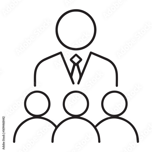 Leadership CEO Outline Vector Icon