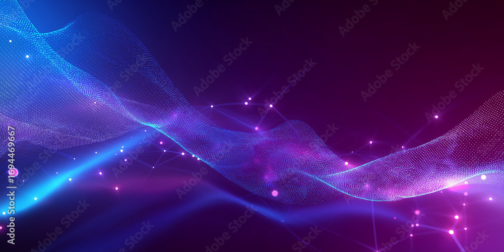 custom made wallpaper toronto digitalDreamy futuristic abstract background flowing rainb f dac aa dbbfbe glowing particle wave purple and blue, dynamic light