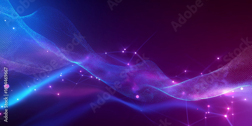 Wallpaper Mural Dreamy futuristic abstract background flowing rainb f dac aa dbbfbe glowing particle wave purple and blue, dynamic light Torontodigital.ca