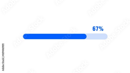Processing progress bar animation with loading animation on a white alpha background.