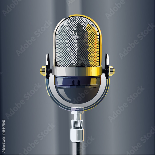 Vintage microphone captures timeless audio quality for broadcasting and performance