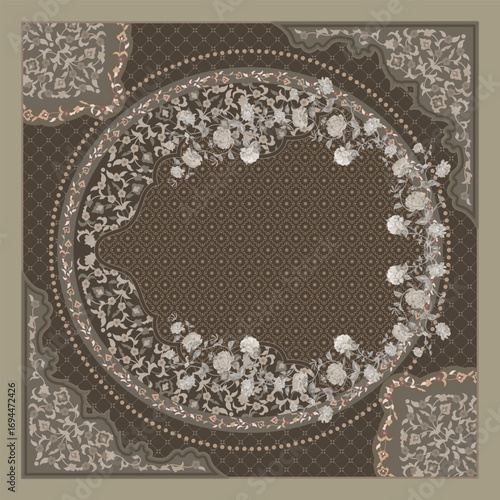 beautiful silk scarf printed pattern design