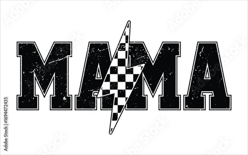 Mama Lightning Bolt Checker Design
