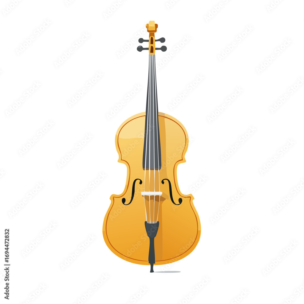Fototapeta premium Elegant cello with rich wood grain details, perfect for musical compositions and classical performance themes