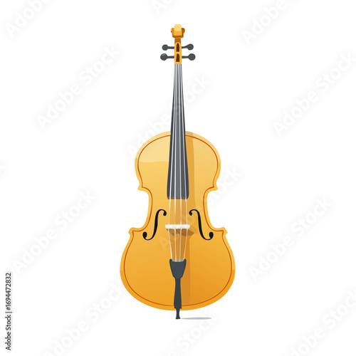 Elegant cello with rich wood grain details, perfect for musical compositions and classical performance themes